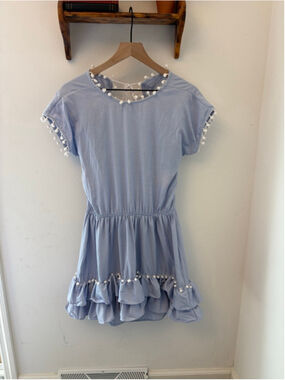 Peixoto Nissi Pom Pom Dress Size Small Boho Tassel Trim